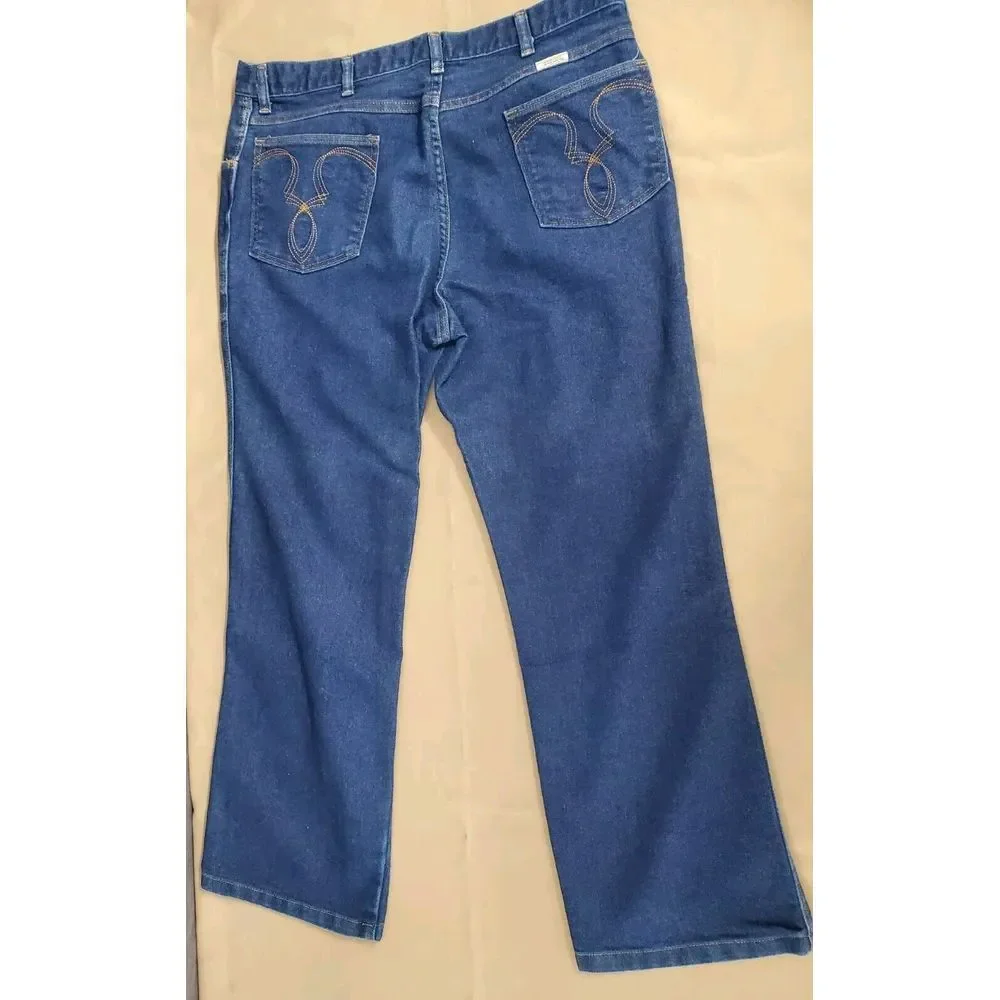 Vintage‎ Sheplers Mens Jeans 38x27 Blue USA Made Raw Denim Style SHST176